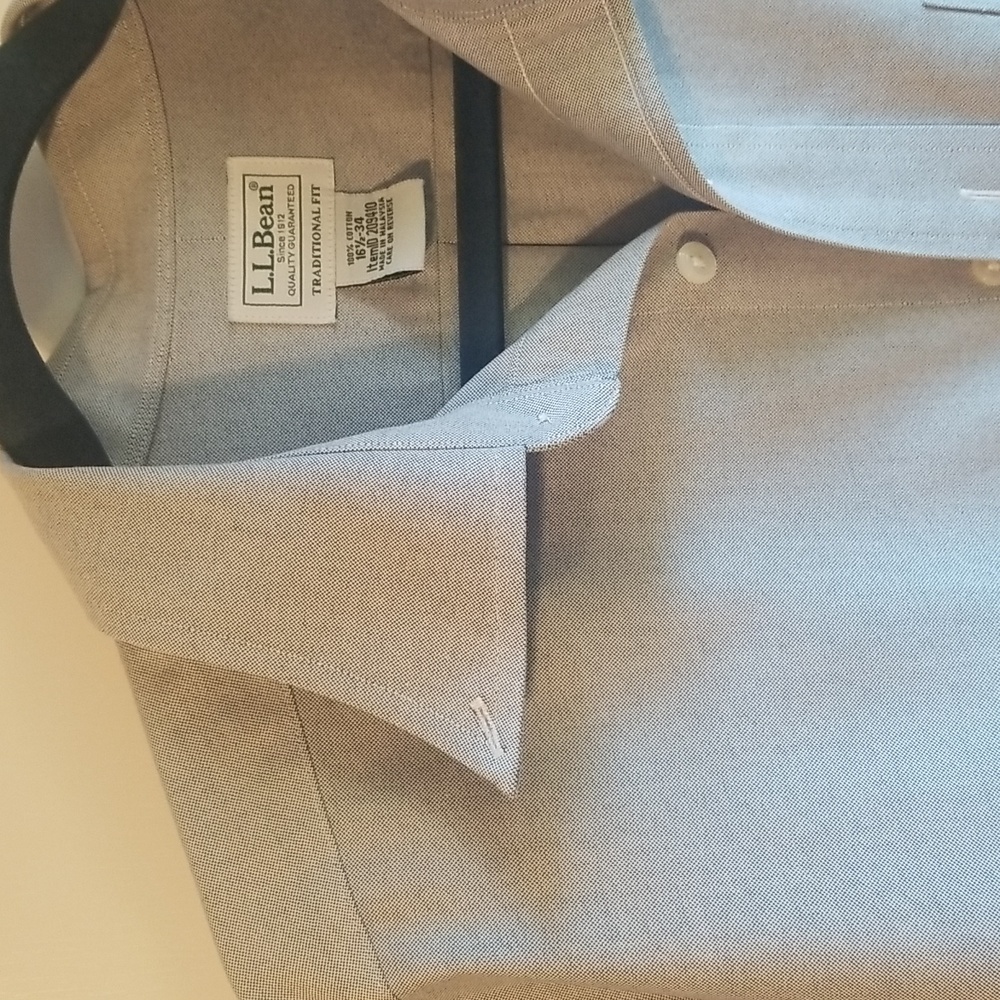 L.L. Bean Grey Oxford Cloth Button Down